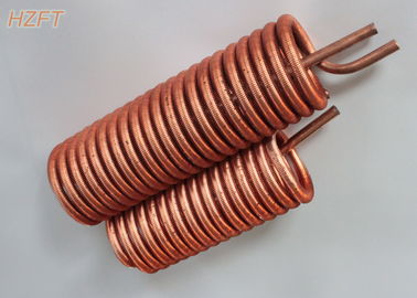 Cambiador de calor de cobre aletado ahorro de energía de la bobina para el grueso de pared de proceso de los refrigeradores 0.75M M