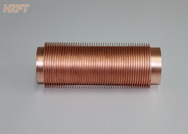 Tubo aletado de cobre de la resistencia de la vibración para las calderas industriales 0,3 ~ grueso de la aleta de 0.5m m